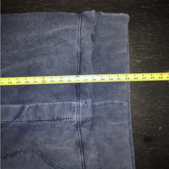 Free People] Blue Acid dyed Oversize Sweatshirt Maxi Jacket. - Picture 13 of 14